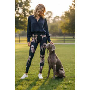 Denimaxx Women's Weimaraner Print High-Rise Leggings